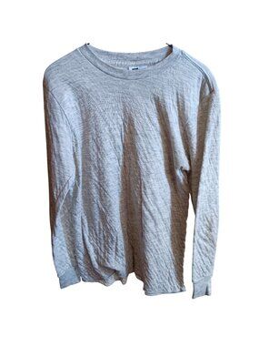 True Vintage Large Thermal Shirt Medalist Gray Long Sleeve Crew Neck USA wool
